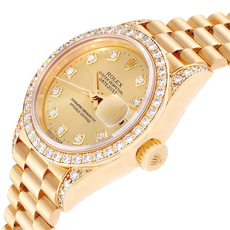 ladies presidential gold rolex|ladies 26mm Rolex datejust president.